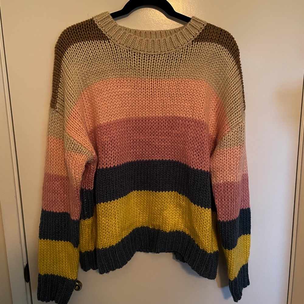 Peach Love Color Block Sweater